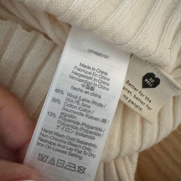 MADEWELL Brenville Crop Cardigan Sweater Antique Cream Ivory XS NC687 - Picture 9 of 9